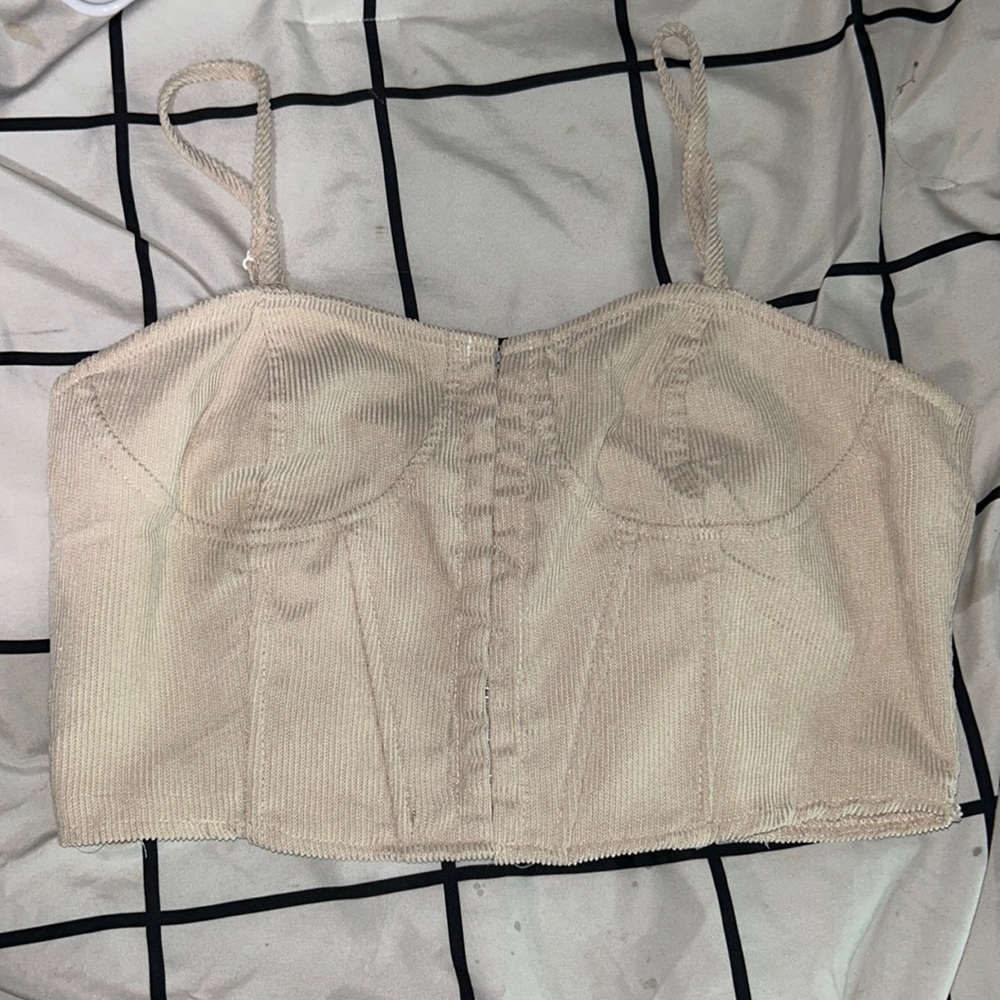 Cider beige corduroy corset top